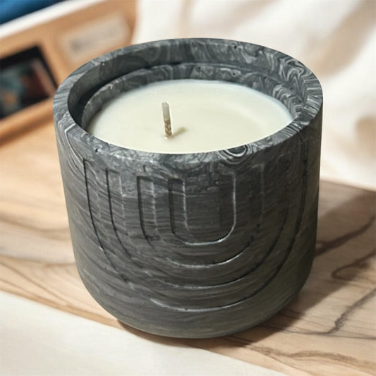 Bougie Naturelle Parfumée Jasmin - Contenant fait main